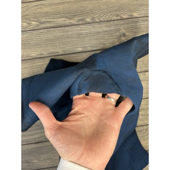 LULULEMON Flow & Go Crop Seamless Leggings Tie Dye Aqua Blue Size 0 - Picture 4 of 9